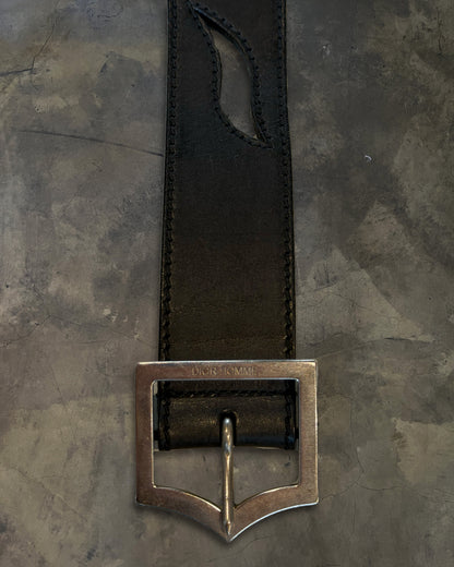 DIOR HOMME SS2005" BECK" D POINT BLACK PERFORATED BELT