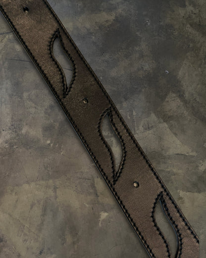 DIOR HOMME SS2005" BECK" D POINT BLACK PERFORATED BELT