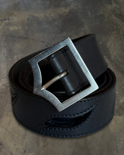 DIOR HOMME SS2005" BECK" D POINT BLACK PERFORATED BELT