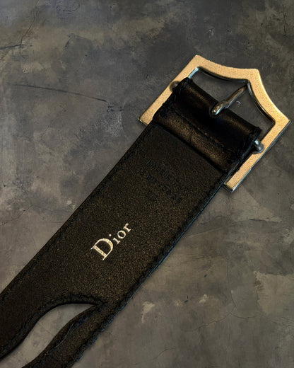 DIOR HOMME SS2005" BECK" D POINT BLACK PERFORATED BELT