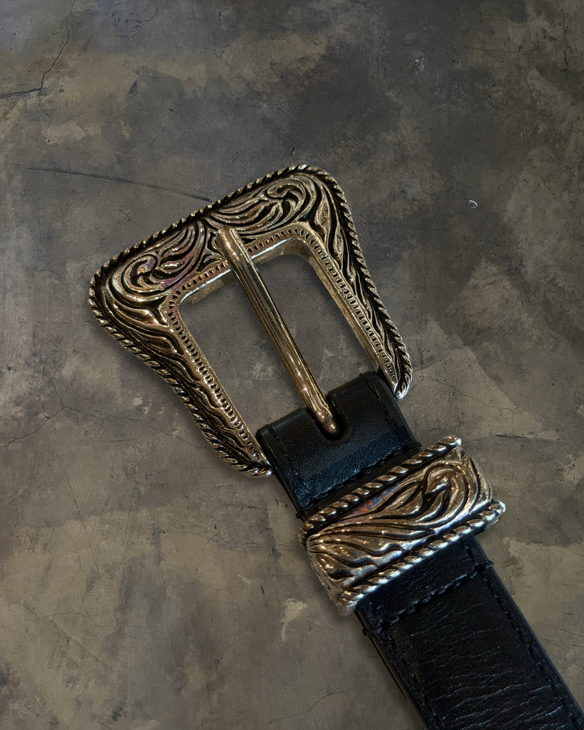 SAINT LAURENT LEATHER WESTERN BELT