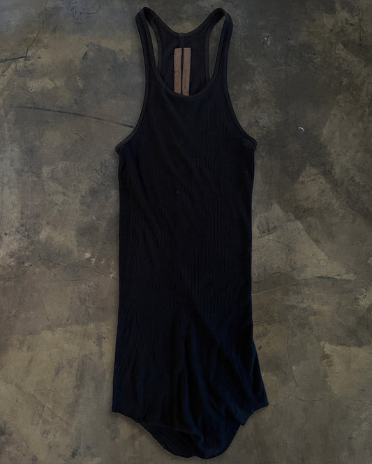 RICK OWENS SS2008 "STRUTTER" BLACK RIBBED TANK