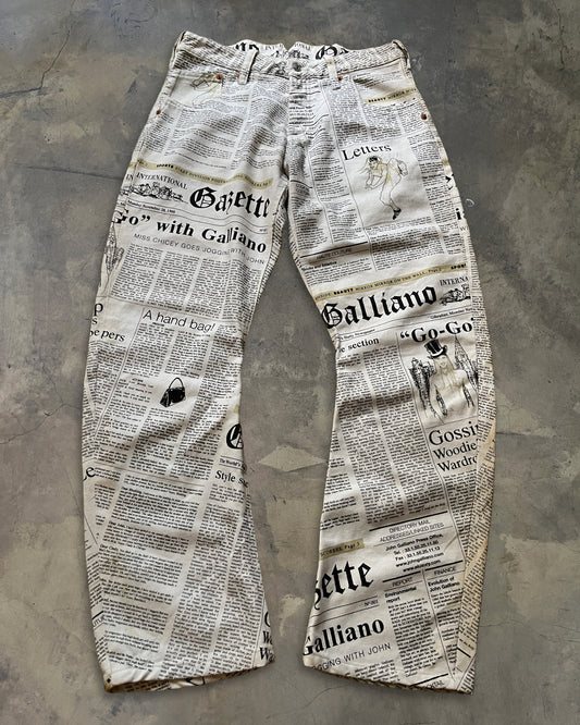 90's GALLIANO NEWSPAPER DENIM