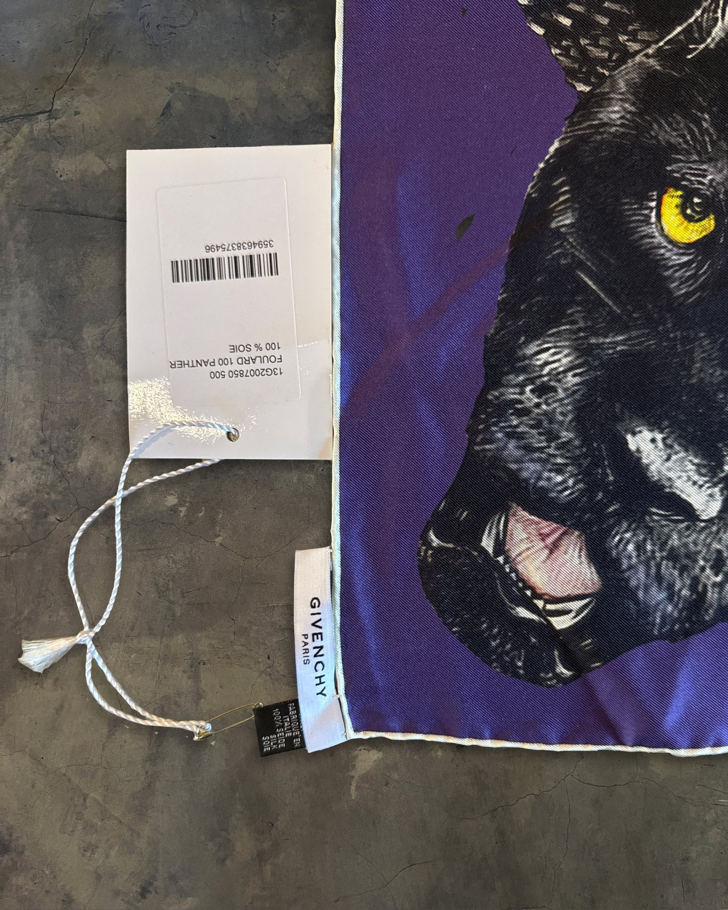 GIVENCHY SS2011 PANTHER & VIOLET SILK SCARF
