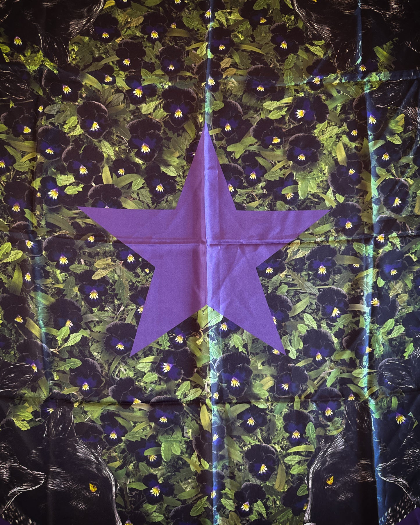 GIVENCHY SS2011 PANTHER & VIOLET SILK SCARF