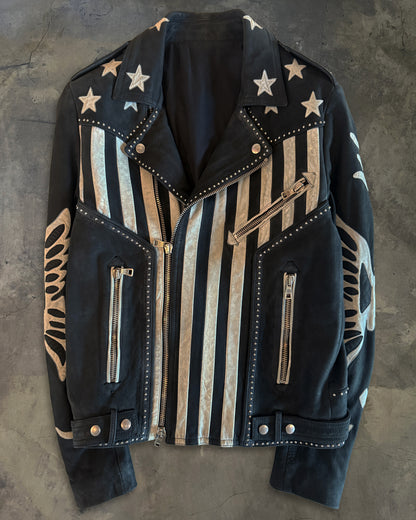 BALMAIN SS2014 AMERICAN FLAG BIKER JACKET