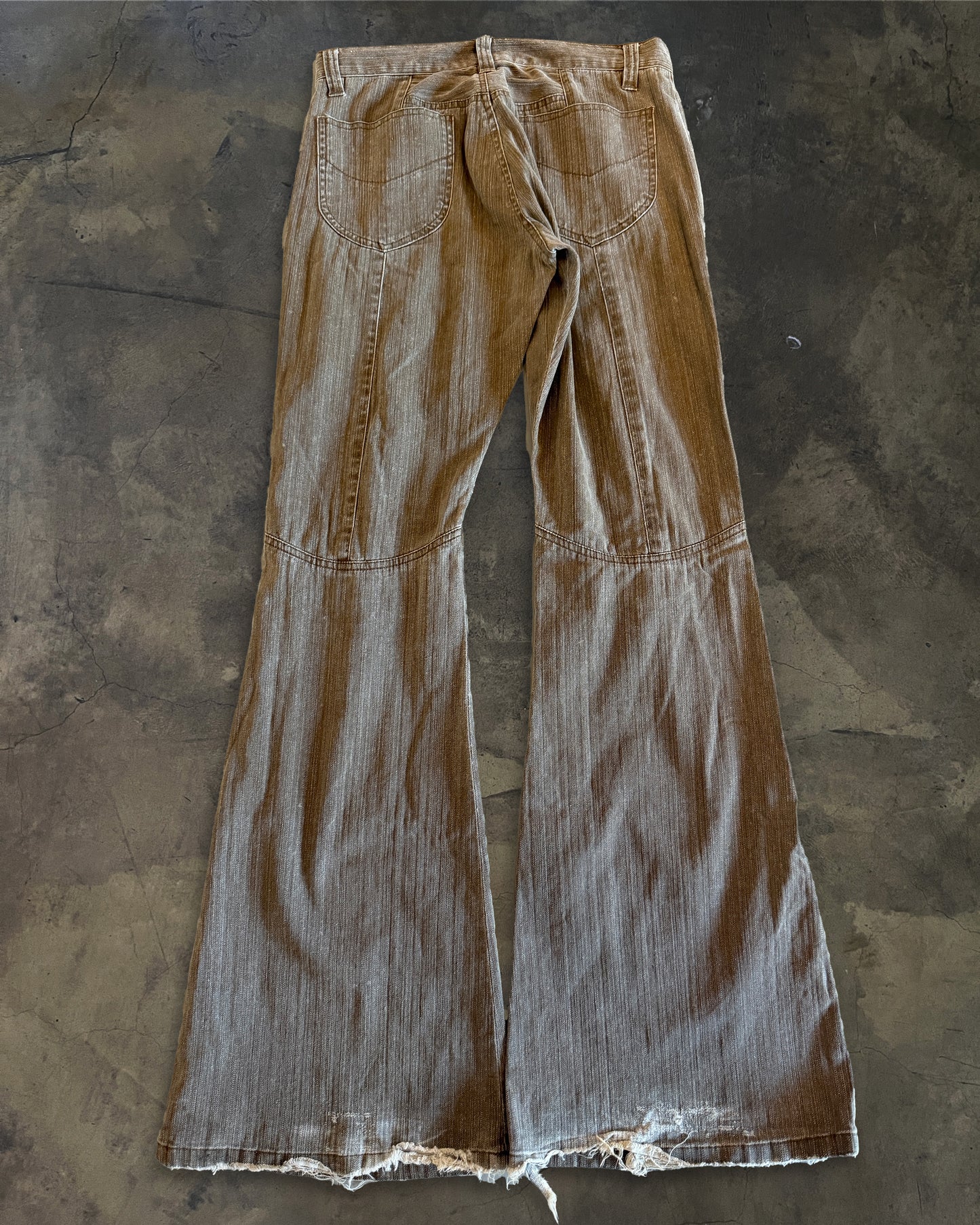 TORNADO MART TAN LACED FLARE DENIM