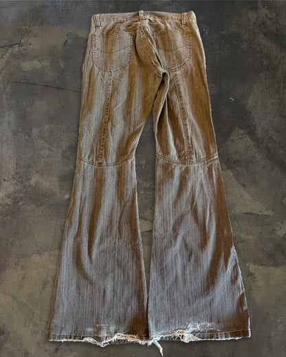 TORNADO MART TAN LACED FLARE DENIM