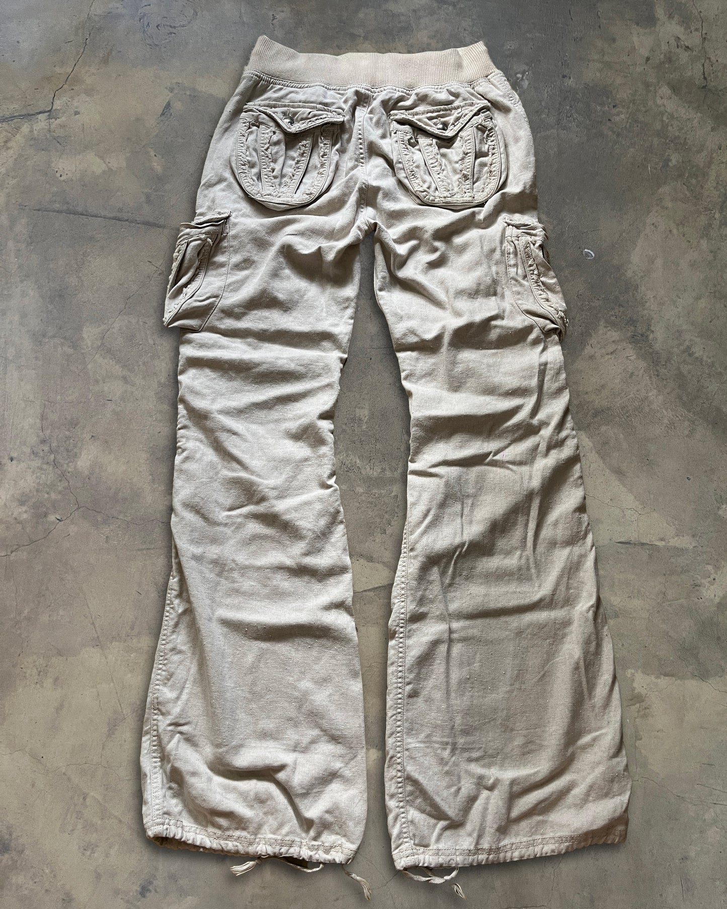 G.O.A BEIGE LINEN CARGO PANTS