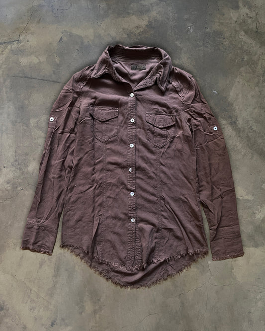 GOA DISTRESSED HEM BUTTON UP