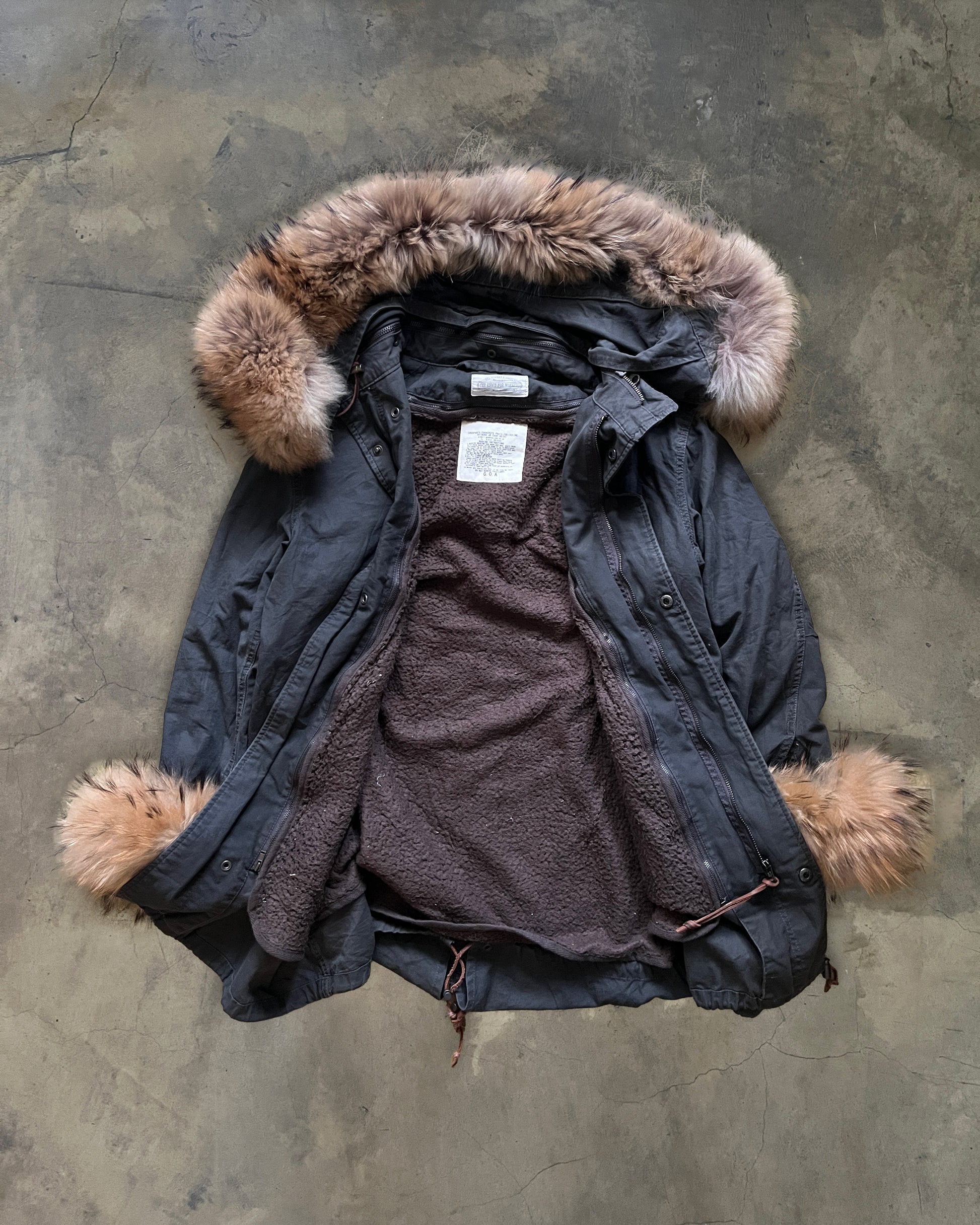 RACCOON FUR PARKA WITH DETACHABLE HOOD - Main Image