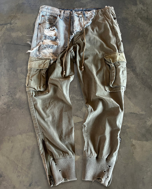 GREG LAUREN HYBRID CARGO ARMY JOGGERS