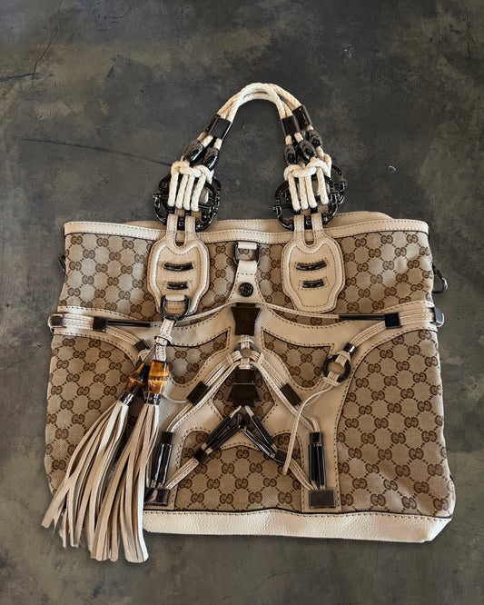 GUCCI SS2010 MONOGRAM TECHNO HORSEBIT TOTE