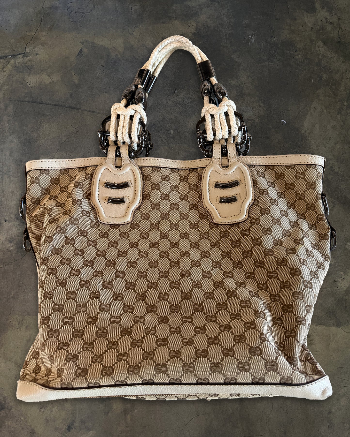GUCCI SS2010 MONOGRAM TECHNO HORSEBIT TOTE