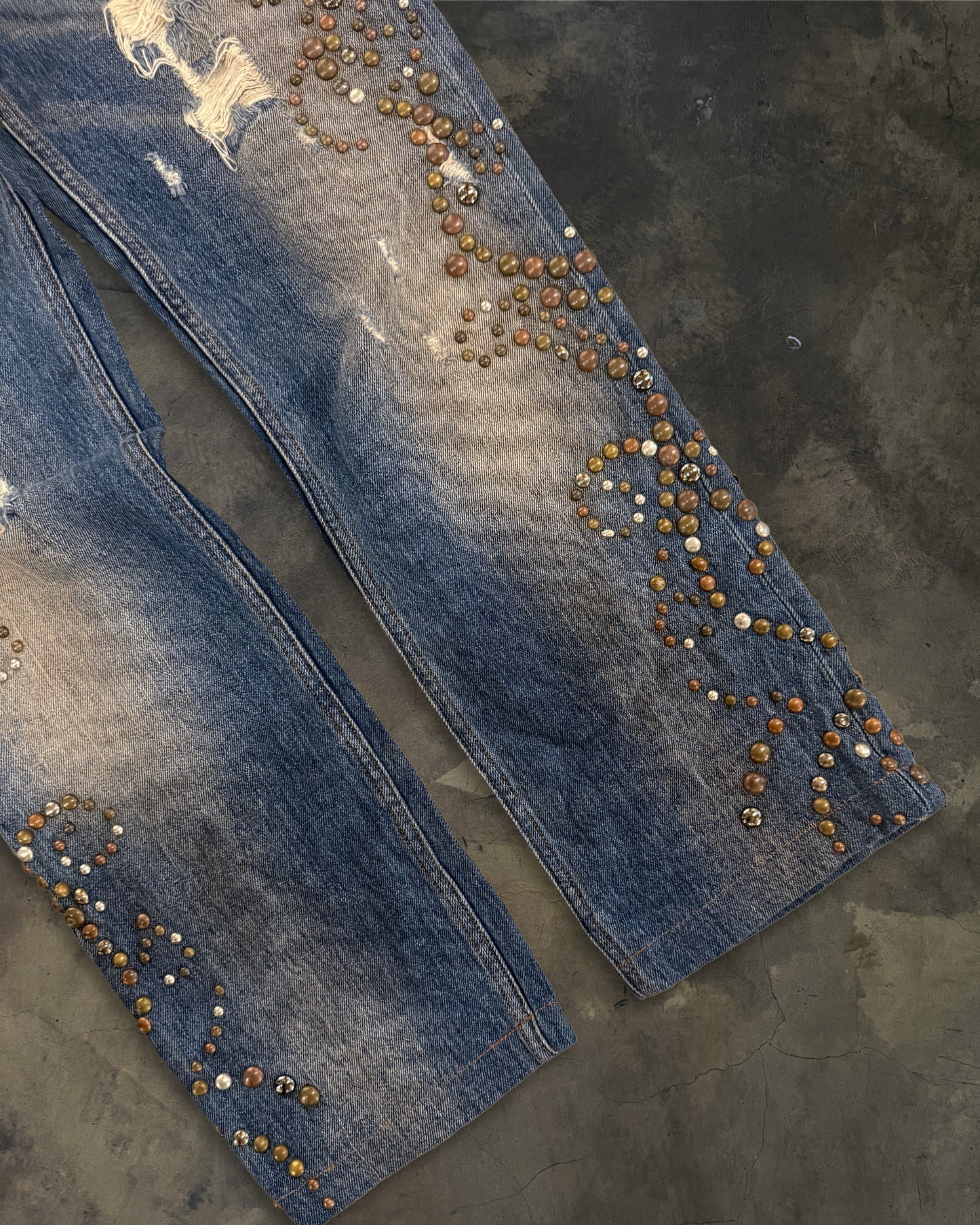 2000S DOLCE GABBANA STUDDED DENIM