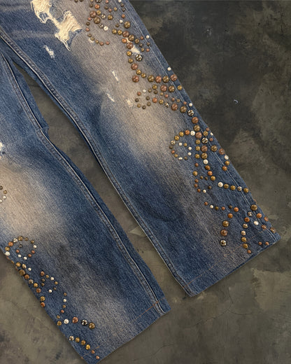 2000S DOLCE GABBANA STUDDED DENIM