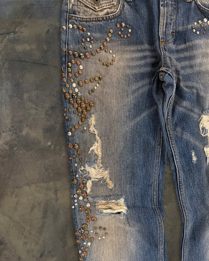 2000S DOLCE GABBANA STUDDED DENIM