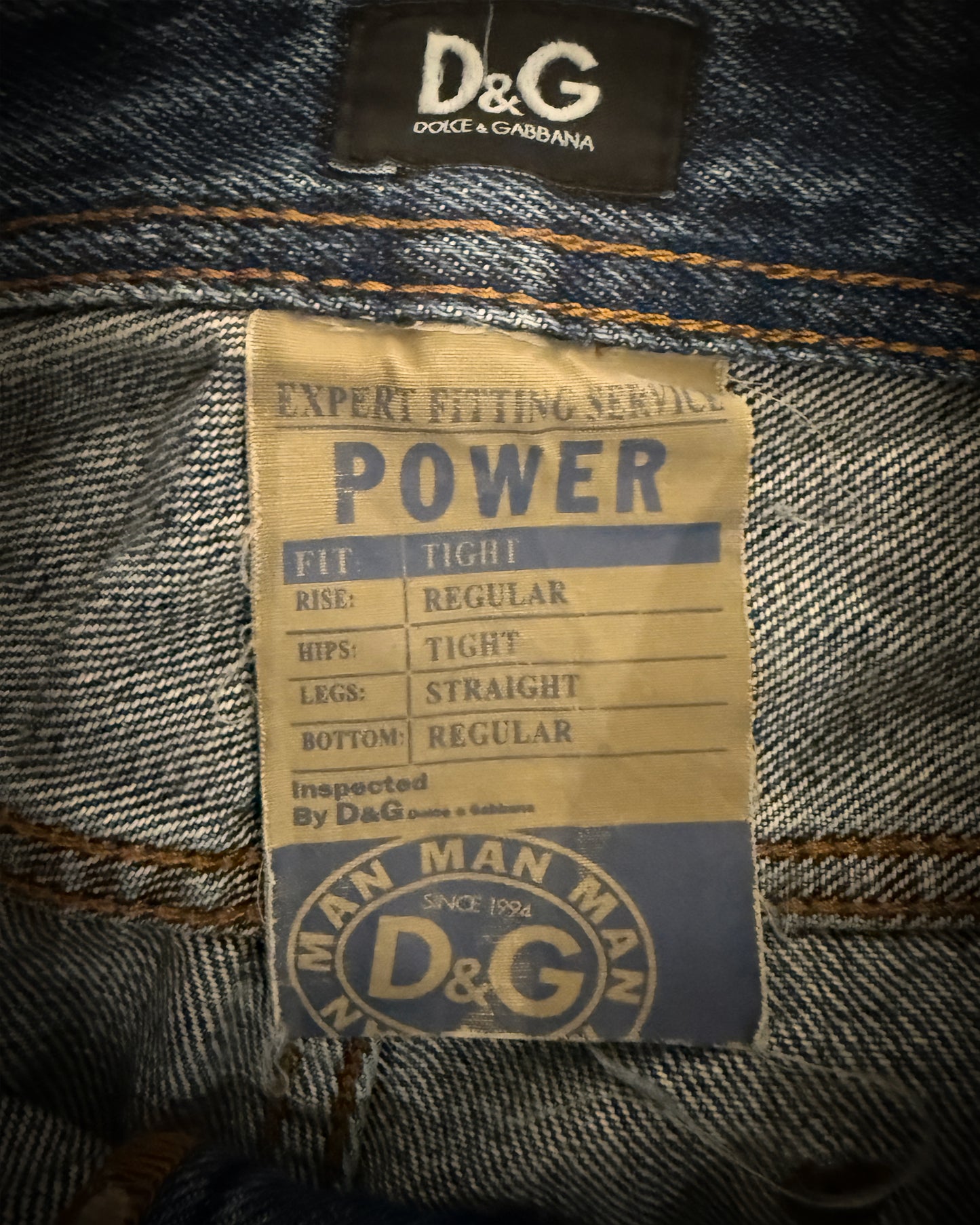 2000S DOLCE GABBANA STUDDED DENIM