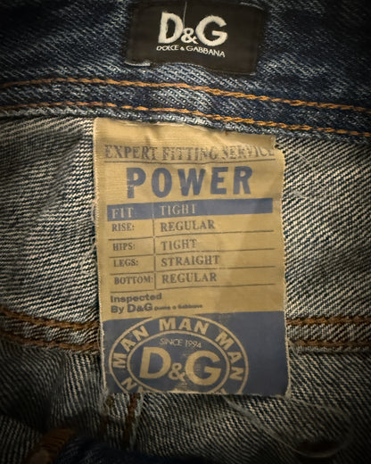 2000S DOLCE GABBANA STUDDED DENIM