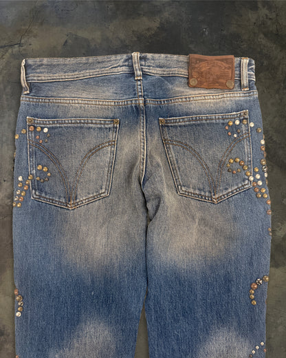2000S DOLCE GABBANA STUDDED DENIM