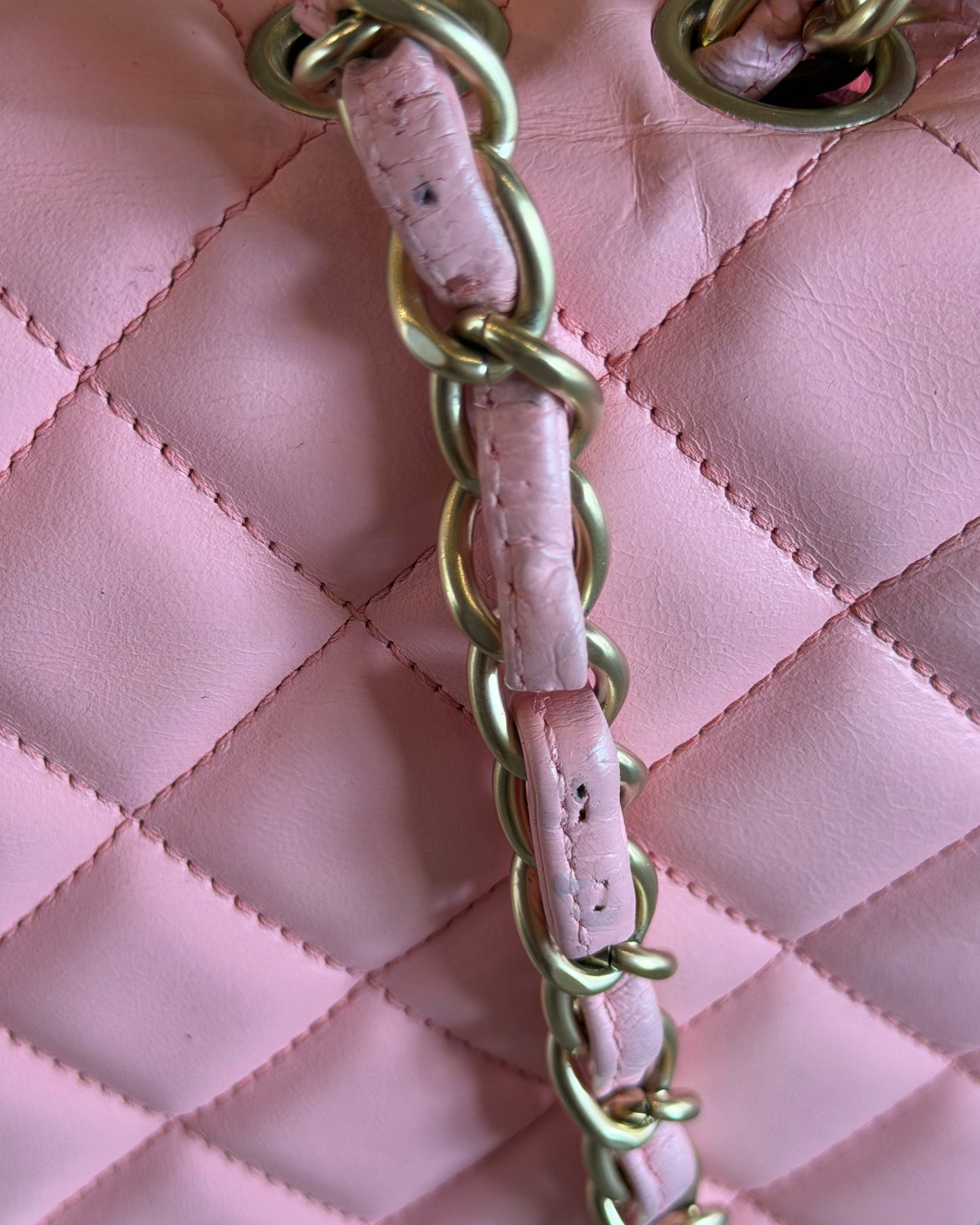 CHANEL 2009 SAKURA PINK QUILTED LAMBSKIN SINGLE FLAP