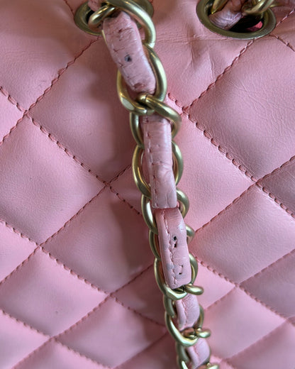 CHANEL 2009 SAKURA PINK QUILTED LAMBSKIN SINGLE FLAP