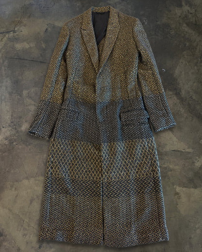 HAIDER ACKERMANN FW2016 RUNWAY BRONZE JACQUARD LONG COAT
