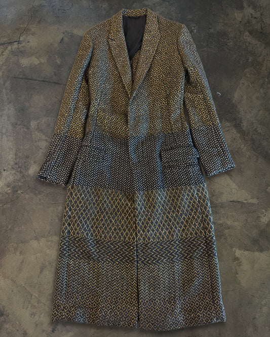 HAIDER ACKERMANN FW2016 RUNWAY BRONZE JACQUARD LONG COAT