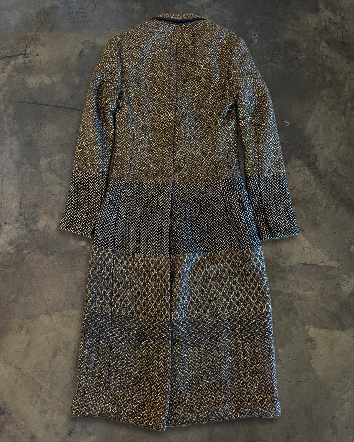 HAIDER ACKERMANN FW2016 RUNWAY BRONZE JACQUARD LONG COAT