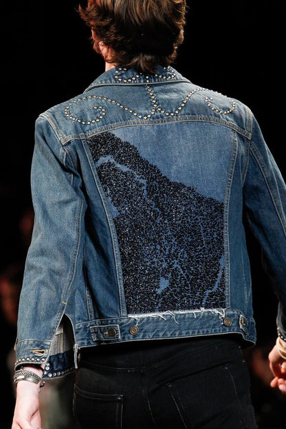 SAINT LAURENT SS2015 RUNWAY ARABESQUE DENIM JACKET