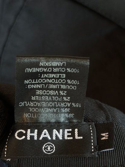 CHANEL B&W TWEED CC LOGO CAP