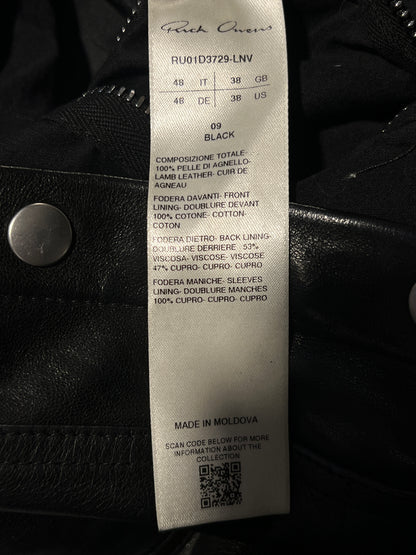 RICK OWENS SS24 "LIDO" LAMB LEATHER OVERSHIRT