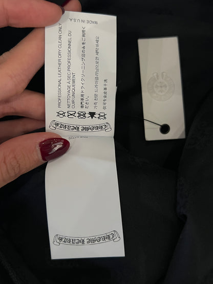 CHROME HEARTS FLEUR KNEE LEATHER PANTS