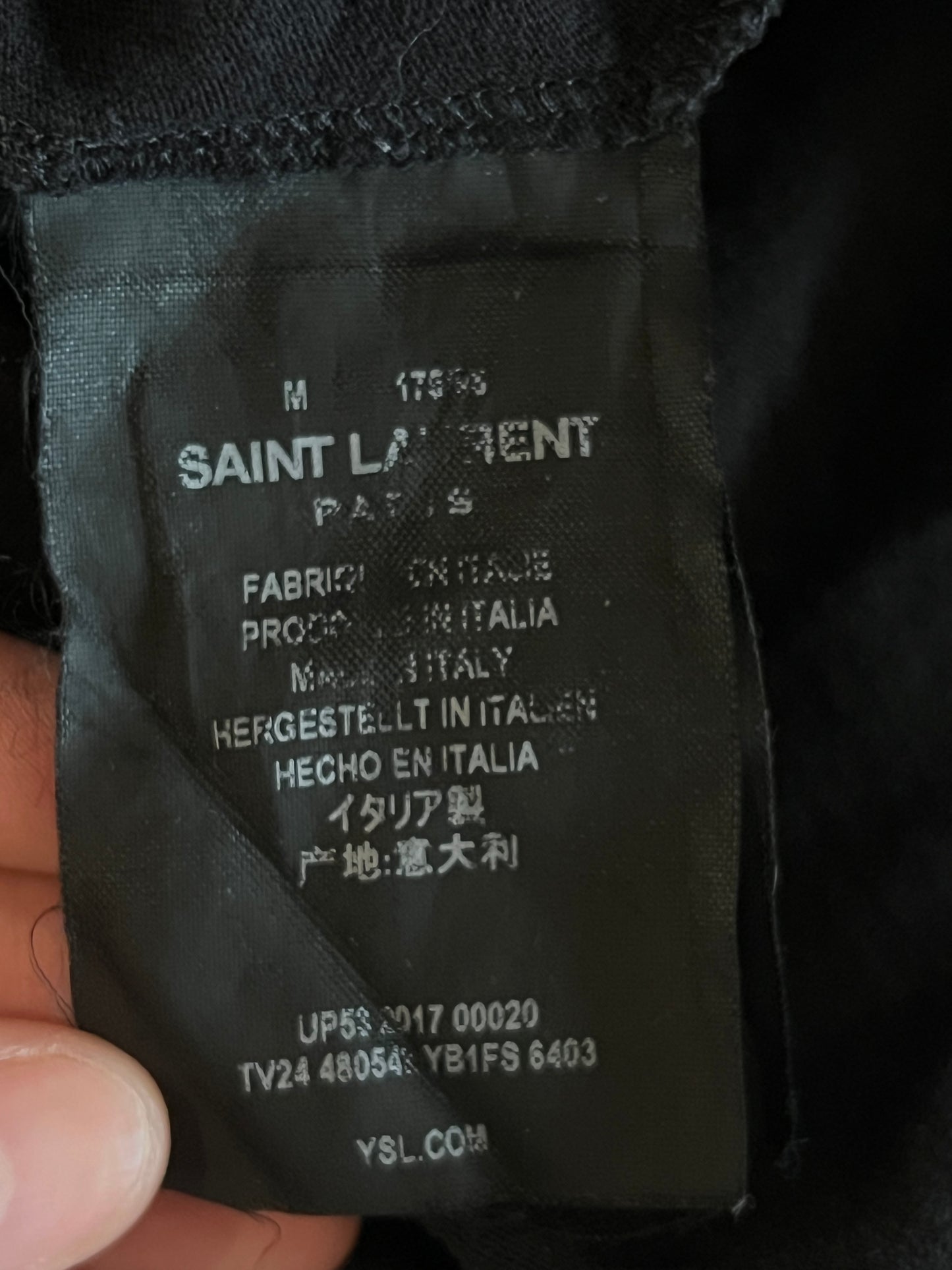 SAINT LAURENT 2017 BLACK FLAME T SHIRT