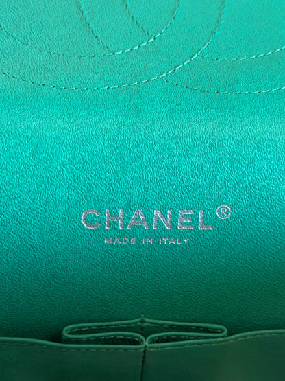 CHANEL 2014 TURQUOISE QUILTED CAVIAR MAXI DOUBLE FLAP