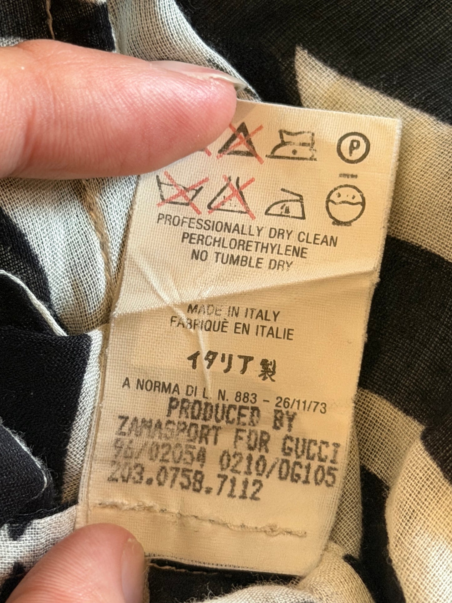 GUCCI BY TOM FORD RUNWAY SS1996 ZEBRA BUTTON UP