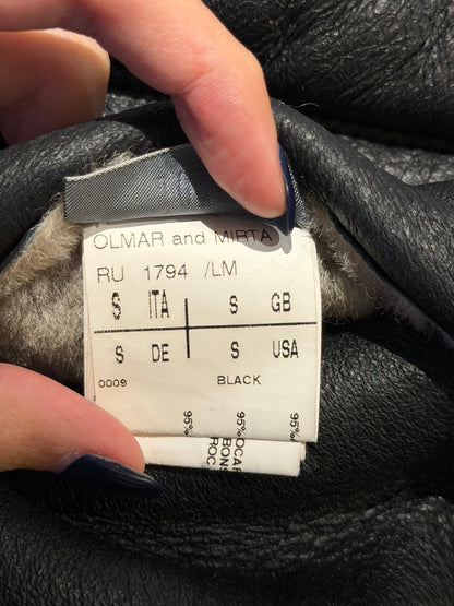 RICK OWENS FW2006 'DUSTULATOR' PANELED SHEARLING LEATHER JACKET