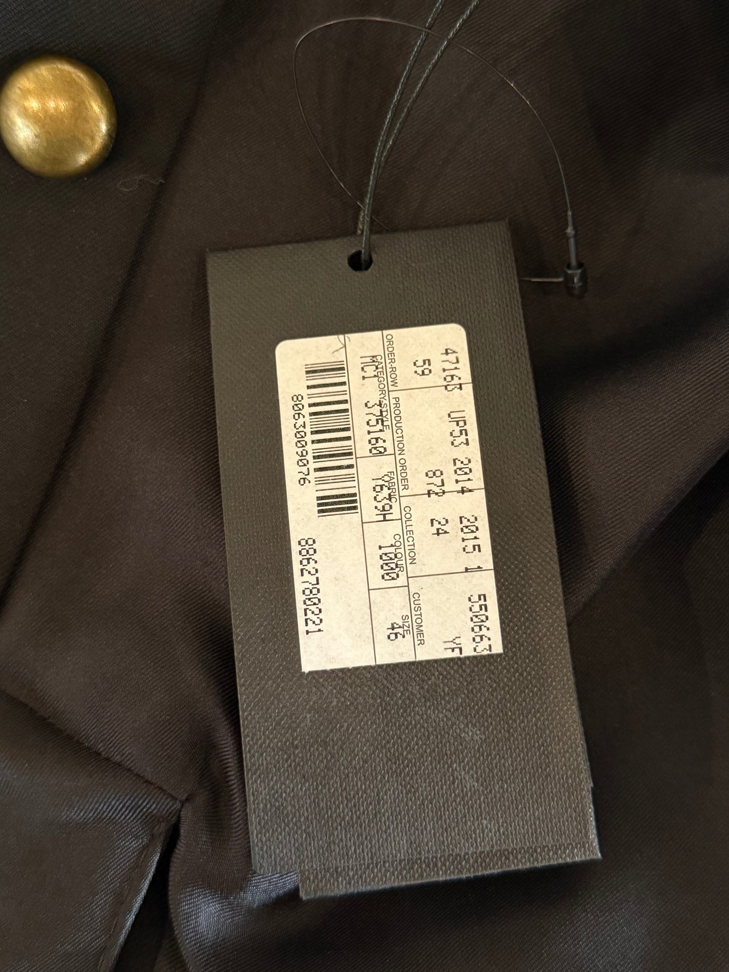 SAINT LAURENT SS2015 GOLDEN LINE CHINESE TUNIC JACKET