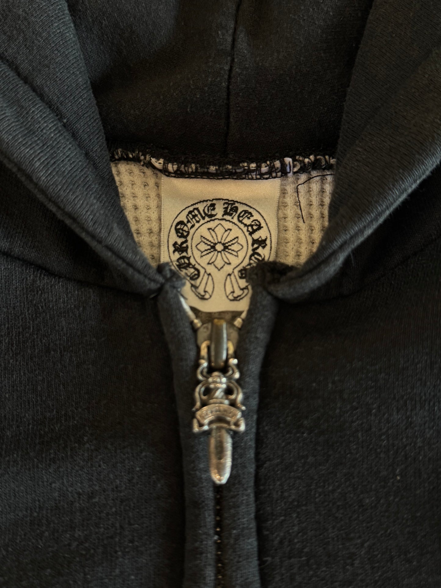 CHROME HEARTS VINTAGE WAFFLE KNIT FLORAL HOODIE