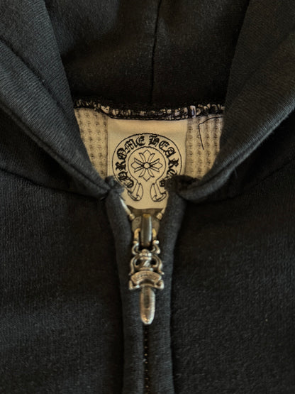 CHROME HEARTS VINTAGE WAFFLE KNIT FLORAL HOODIE