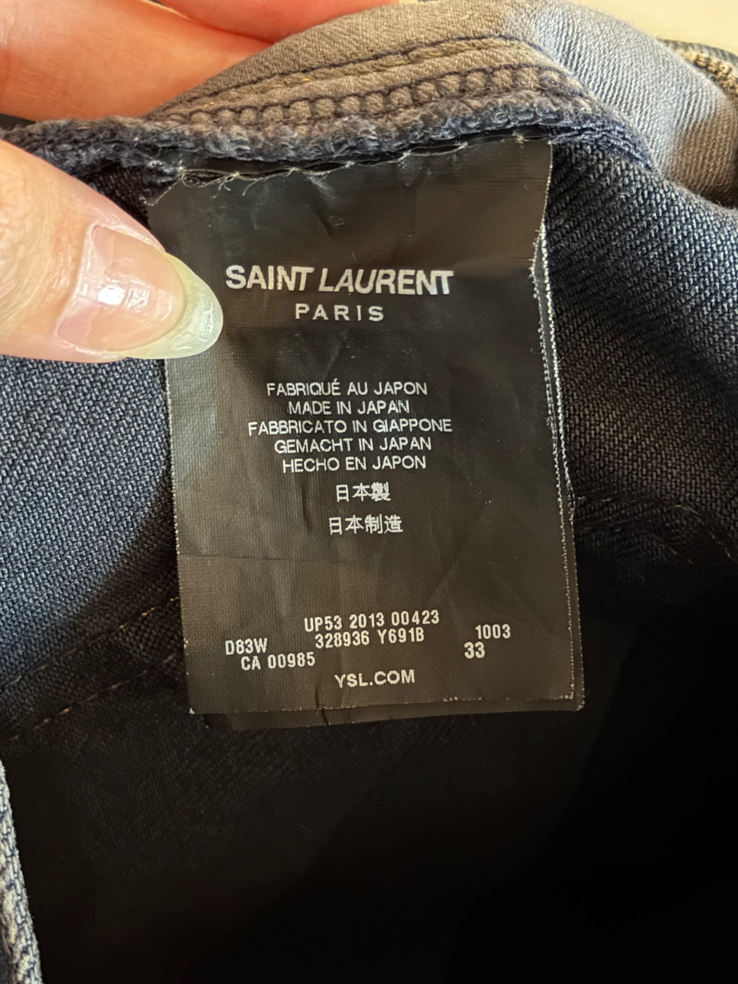 SAINT LAURENT FW2013 SCAB DISTRESSED JEANS