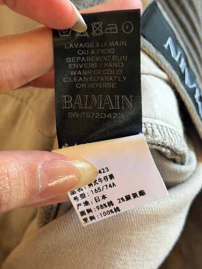 BALMAIN FW2014 FADED BIKER DENIM