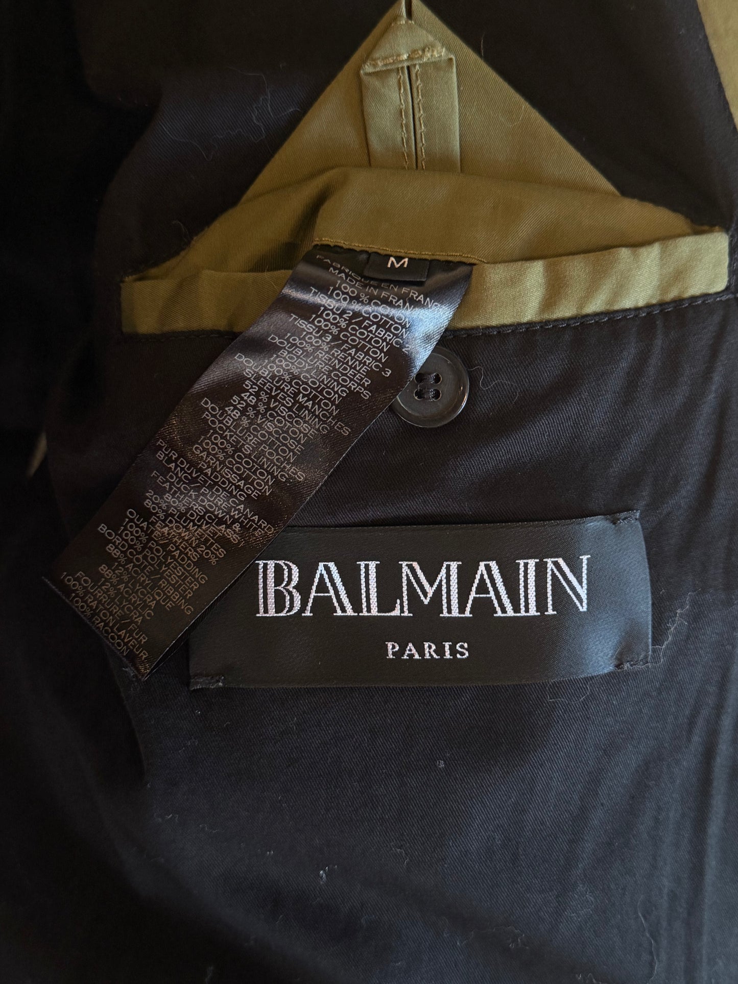 BALMAIN AW2014 FUR TRIM CAMO PRINT QUILTED JACKET