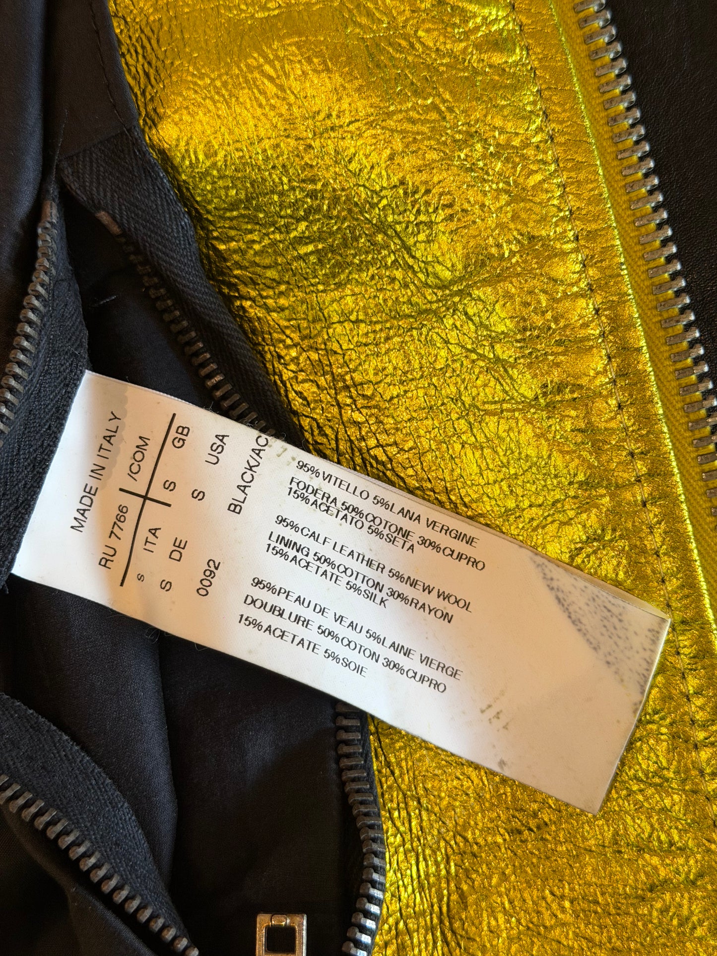 RICK OWENS SS2009 STRUTTER TRI COLOUR BIKER JACKET