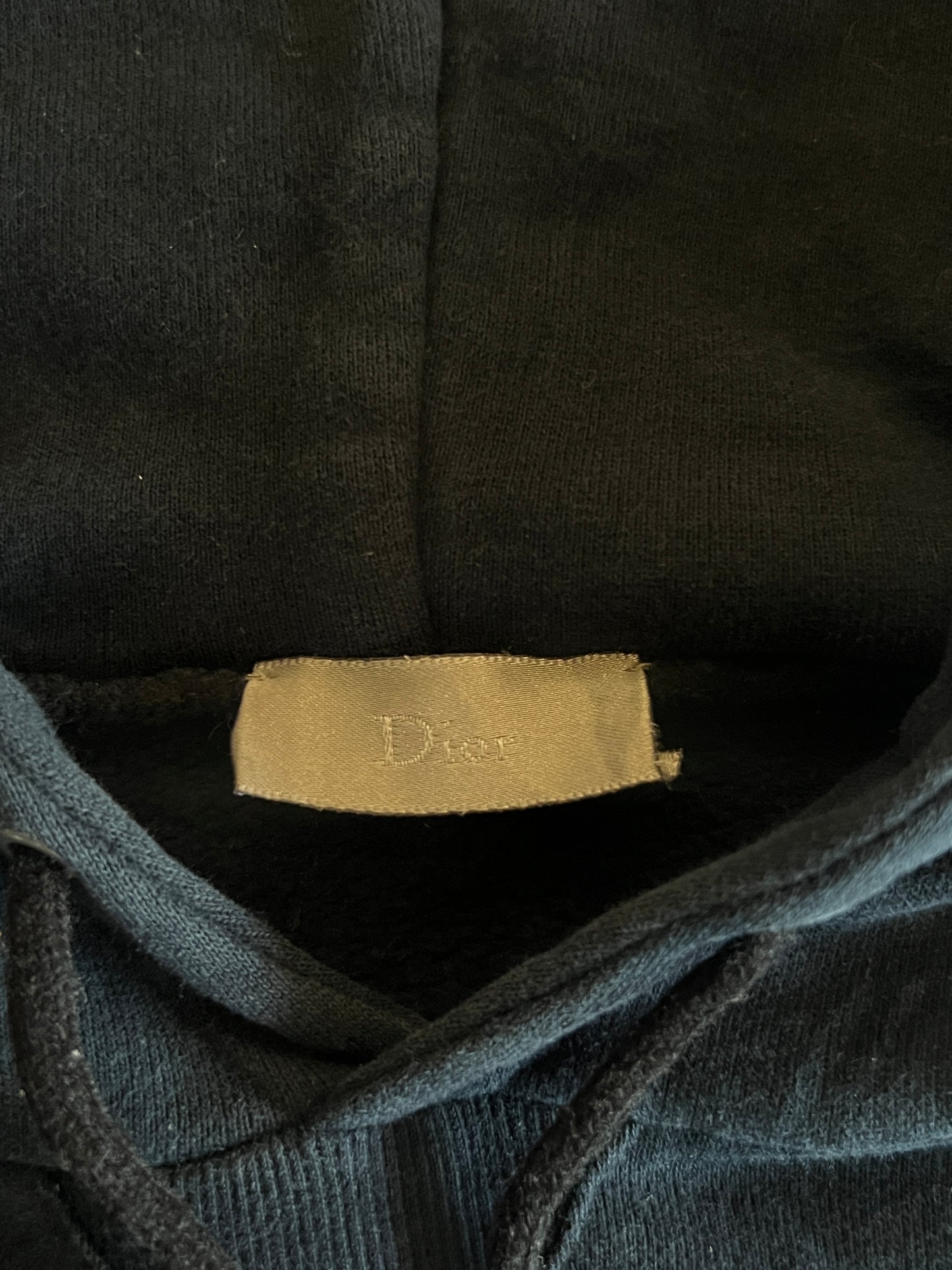 DIOR HOMME FW2008 NAVY SNAP BUTTON HOODIE