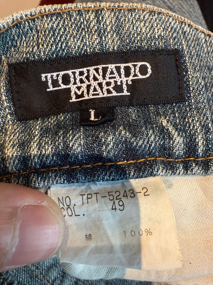 TORNADO MART SNAKE TRIM FLARED DENIM
