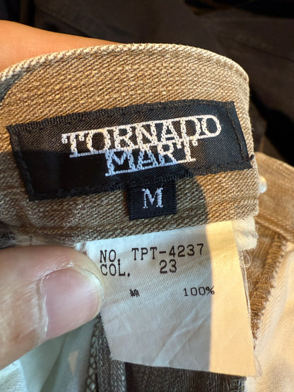 TORNADO MART TAN LACED FLARE DENIM