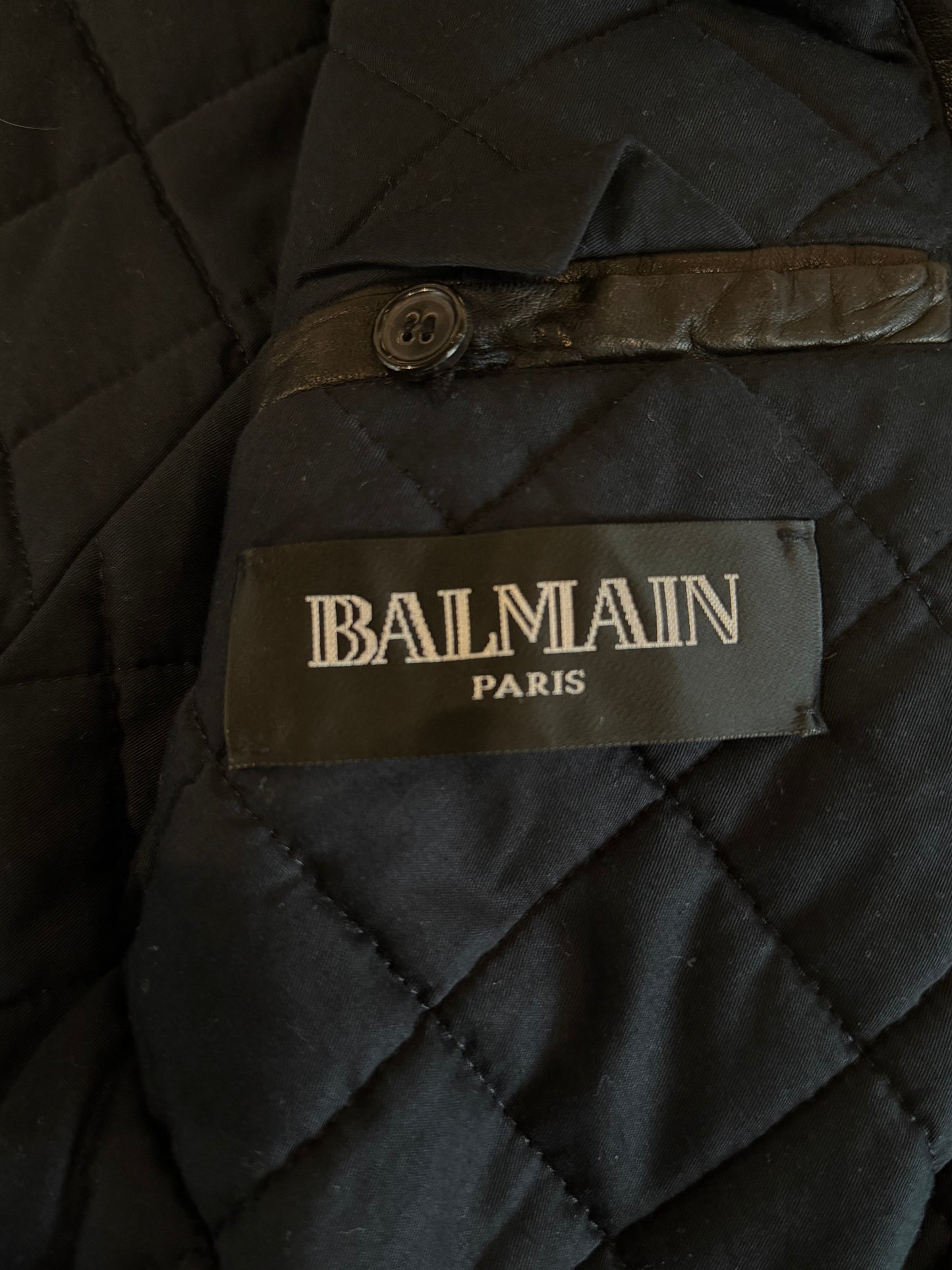BALMAIN FW2012 MIDNIGHT BLUE CALF FUR LEATHER JACKET