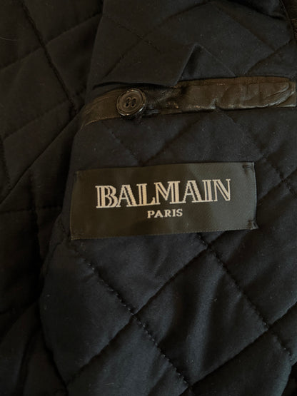 BALMAIN FW2012 MIDNIGHT BLUE CALF FUR LEATHER JACKET