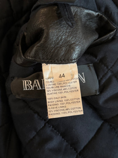 BALMAIN FW2012 MIDNIGHT BLUE CALF FUR LEATHER JACKET